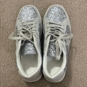 Silver Glitter Sneakers